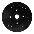R1 85-02 Volkswagen Golf Rear Right Drilled & Slotted Black Brake Rotor