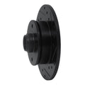 R1 85-02 Volkswagen Golf Rear Right Drilled & Slotted Black Brake Rotor