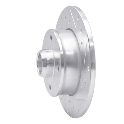 R1 85-02 Volkswagen Golf Rear Right Drilled & Slotted Black Brake Rotor