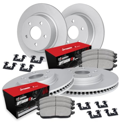 R1 Concepts Brake Rotors - Carbon Coated w/ Optimum Oe Pads Hdw