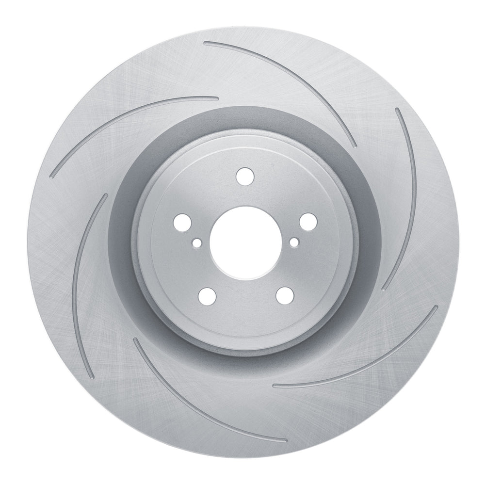 R1 15-22 Lexus RC F Right Front Drilled & Slotted Black Brake Rotor