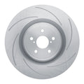 R1 15-22 Lexus RC F Right Front Drilled & Slotted Black Brake Rotor