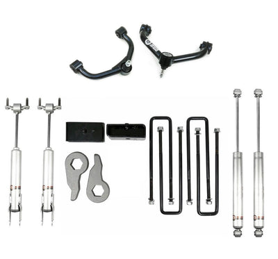 3 Inch Front 2 Inch Rear Leveling Kit w Shocks and Control Arms 11-19 Silverado Sierra 2500 HD 3500 HD Freedom Off-Road