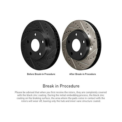 R1 18-25 Audi Q3 Rear Drilled & Slotted Black Brake Rotor Set w/Euro Ceramic Pads and Hardware