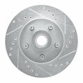 R1 Concepts Brake Rotor Drilled and Slotted Silver Fits Ford Country