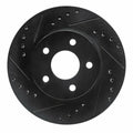 R1 89-90 Ford Thunderbird Front Left Drilled & Slotted Black Brake Rotor