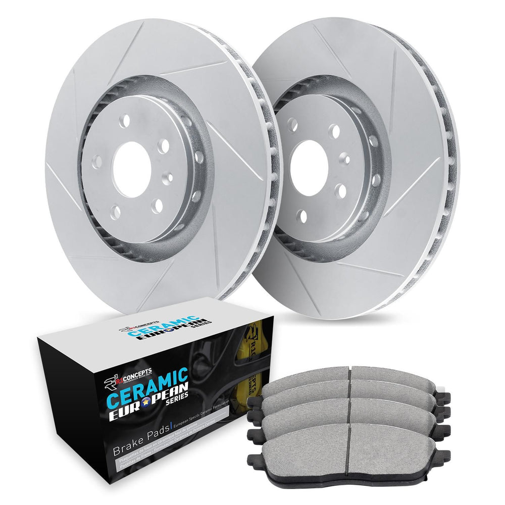 R1 Concepts Brake Rotor Drilled and Slotted Silver Fits Mercedes-Benz GL63