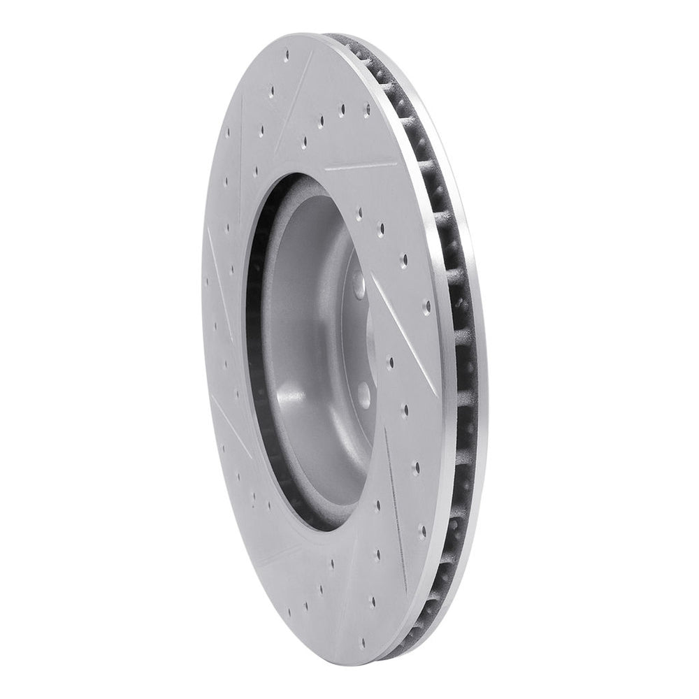 R1 Concepts Brake Rotor Drilled and Slotted Silver Fits BMW 330i