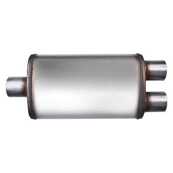 5.00INX8.00INX14.00IN SINGLE/DUAL FLOW II SS MUFFLER 2.50IN ID / 2.50IN OD