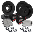 R1 07-18 Jeep Wrangler Front & Rear Drill/Slot Black Rotors w/Off-Road/Tow Pads