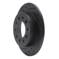 R1 03-08 Hyundai Tiburon Rear Left Drilled & Slotted Black Brake Rotor