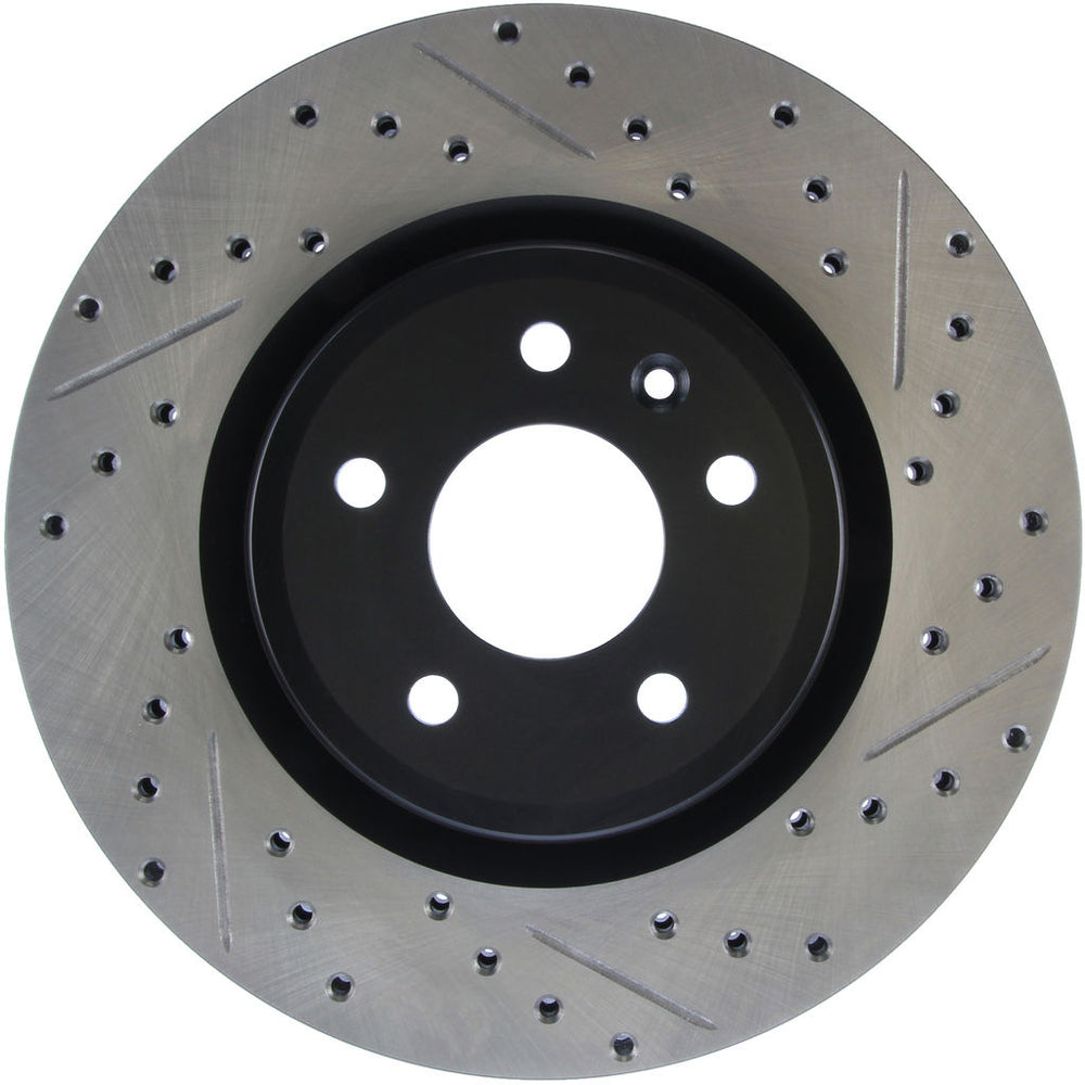R1 09-10 Ford Taurus SHO Front Left Drilled & Slotted Black Brake Rotor