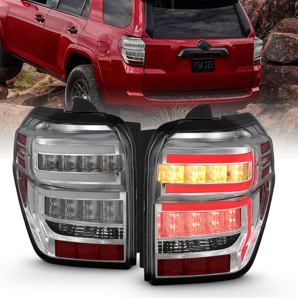 1420 4RUNNER T.L CHROME HOUSING CLEAR LENS RED LIGHT BAR W/SEQUENTIAL