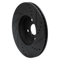 R1 12-18 Toyota Yaris (USA/Canada) Front Left Drilled & Slotted Black Brake Rotor
