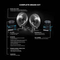 R1 Concepts E- Line Series Brake Rotor with Ceramic Brake Pads Hdw Fits Jaguar F-Pace