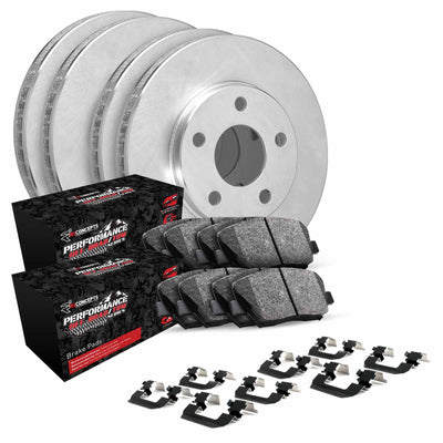R1 Concepts Carbon Series Brake Rotors - Perf Off-Road/Tow Pads - Hdw Fits Toyota 4Runner