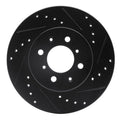 R1 15-20 Honda Fit (Mexico) Front Right Drilled & Slotted Black Brake Rotor