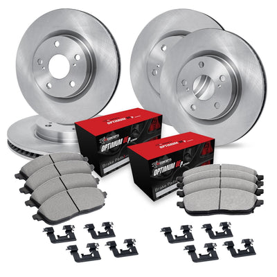 R1 Concepts Brake Rotor- Blank with Optimum Oe Pads Hdw Fits INFINITI M37