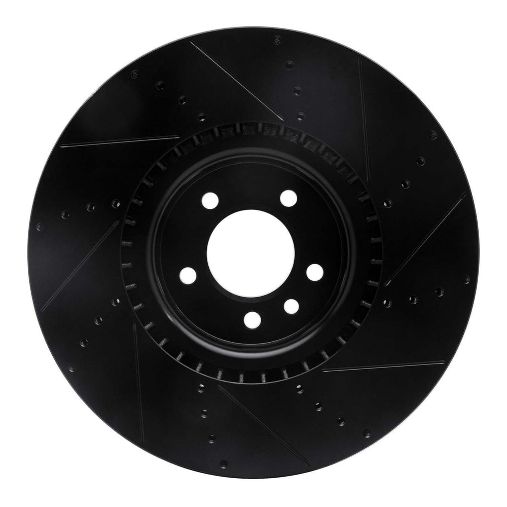 R1 2010-2017 Land Rover Range Rover Front Left Drilled & Slotted Black Brake Rotor