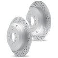R1 06-11 Honda Civic Front & Rear Drilled & Slotted Carbon Coated Brake Rotor Set