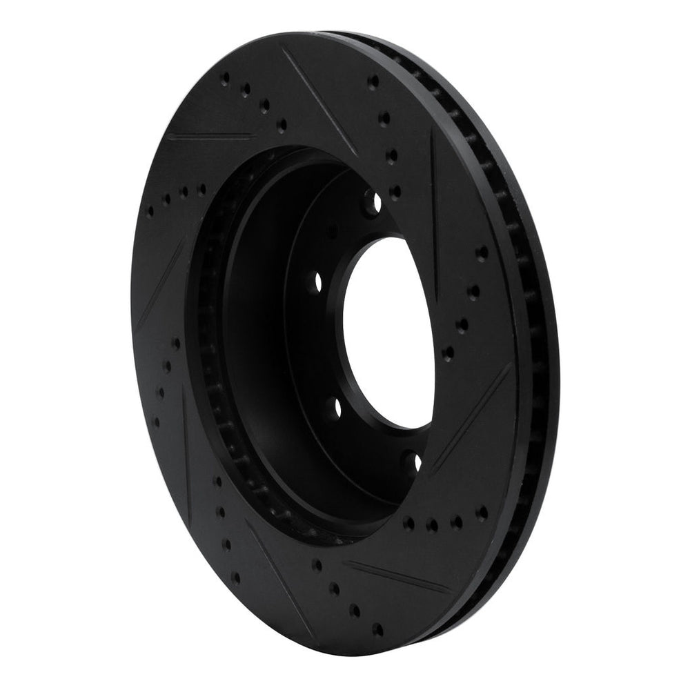 R1 06-10 Hummer H3T Front Left Drilled & Slotted Black Brake Rotor