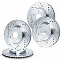 R1 86-92 Toyota Supra Front & Rear Drilled & Slotted Silver Brake Rotor Set