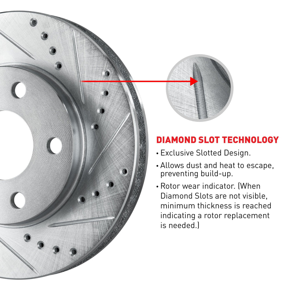 R1 86-92 Toyota Supra Front & Rear Drilled & Slotted Silver Brake Rotor Set