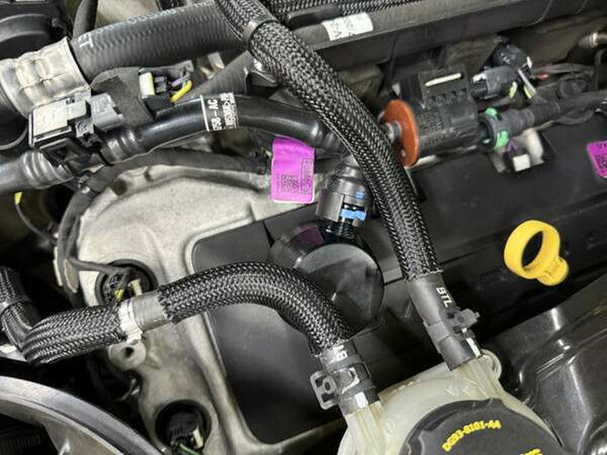 2020-2022 GT500 5.2L Supercharged Oil Catch Can Plug N Play Separator Black Finish - 5049-306-1