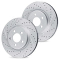 R1 16-25 BMW 330i Front Drilled & Slotted Carbon Coated Brake Rotor Set