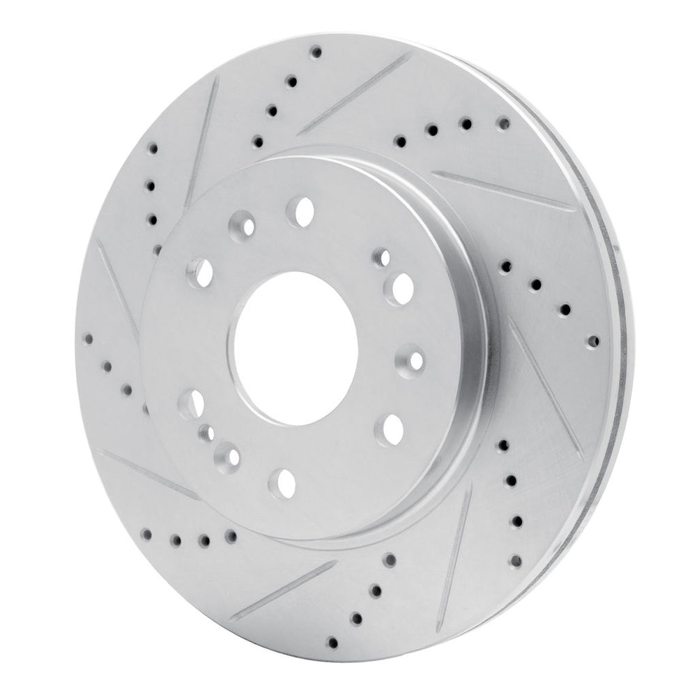 R1 Concepts Brake Rotor Drilled and Slotted Silver Fits Cadillac Escalade