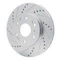 R1 Concepts Brake Rotor Drilled and Slotted Silver Fits Cadillac Escalade