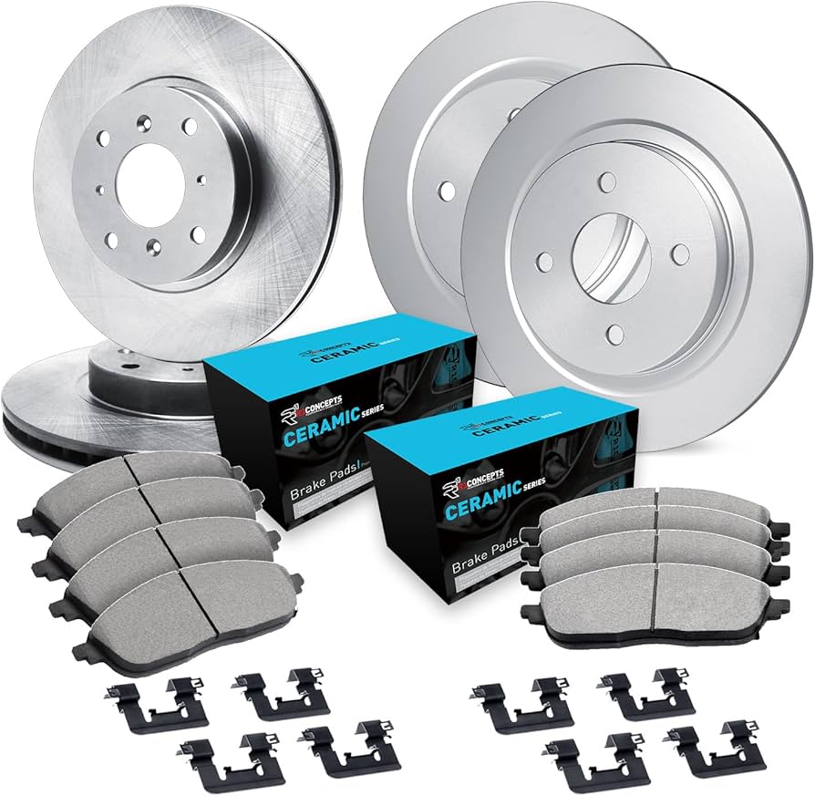 R1 Concepts E- Line Series Brake Rotor with Ceramic Brake Pads Hdw Fits Acura CL