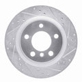 R1 Concepts Brake Rotor Drilled and Slotted Silver Fits BMW 120i