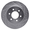 R1 97-02 Dodge Dakota 4WD Front Right Drilled & Slotted Black Brake Rotor