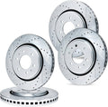 R1 15-17 Ford F-150 Front & Rear Drilled & Slotted Silver Brake Rotor Set