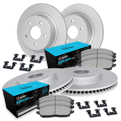 R1 Concepts Brake Rotor- Carbon Coated with Ceramic Pads Hdw Fits Subaru Baja