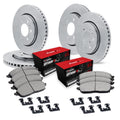 R1 Concepts Brake Rotors - Slotted - Silver w/ 5000 Oep Pads Hdw Fits Mitsubishi Montero