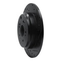 R1 07-17 Acura MDX Rear Right Drilled & Slotted Black Brake Rotor