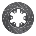 R1 85-97 Nissan D21 Pickup RWD (4 Cyl Excl HD) Front Right Drilled & Slotted Black Brake Rotor