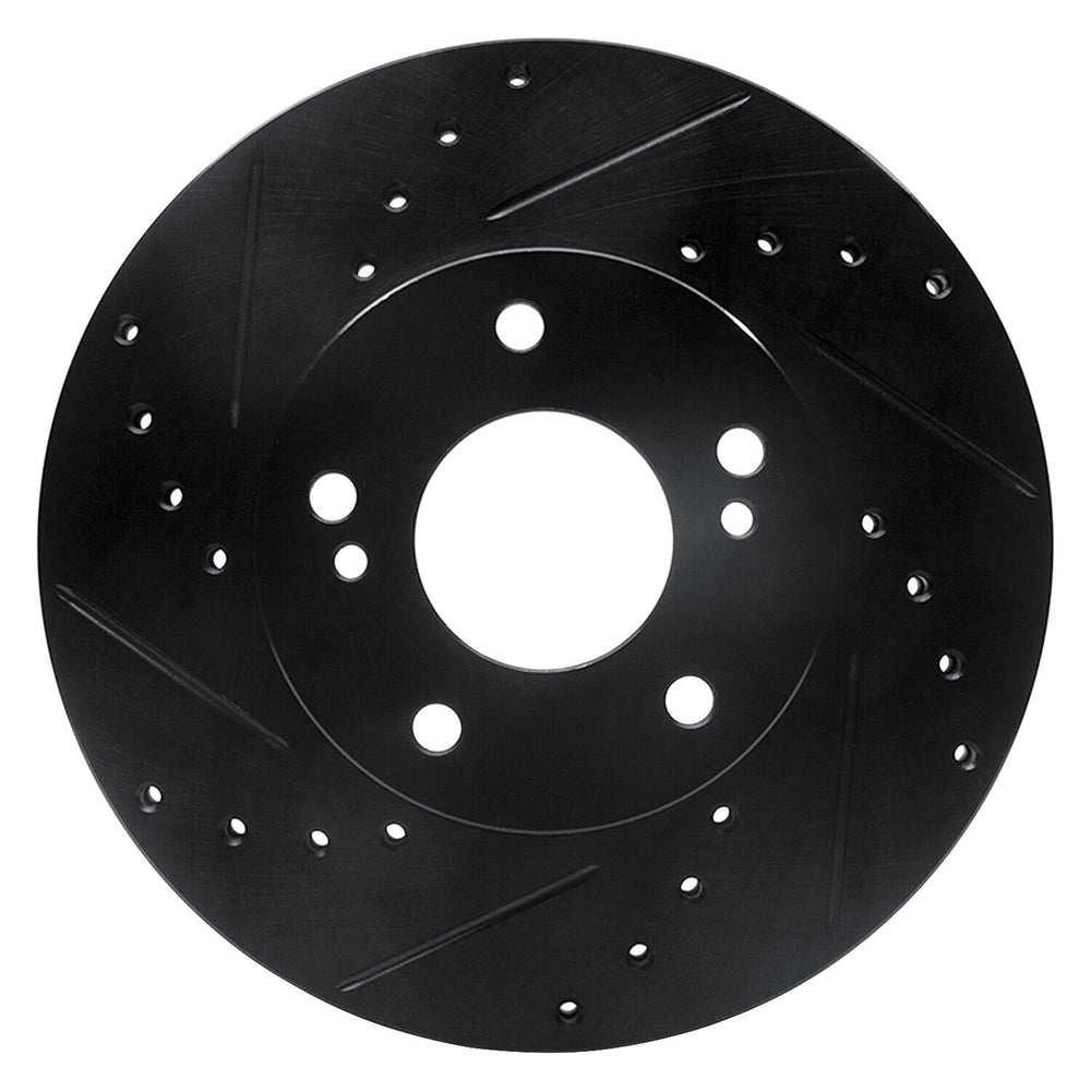R1 Concepts Brake Rotor Drilled and Slotted Silver Fits Infiniti I30