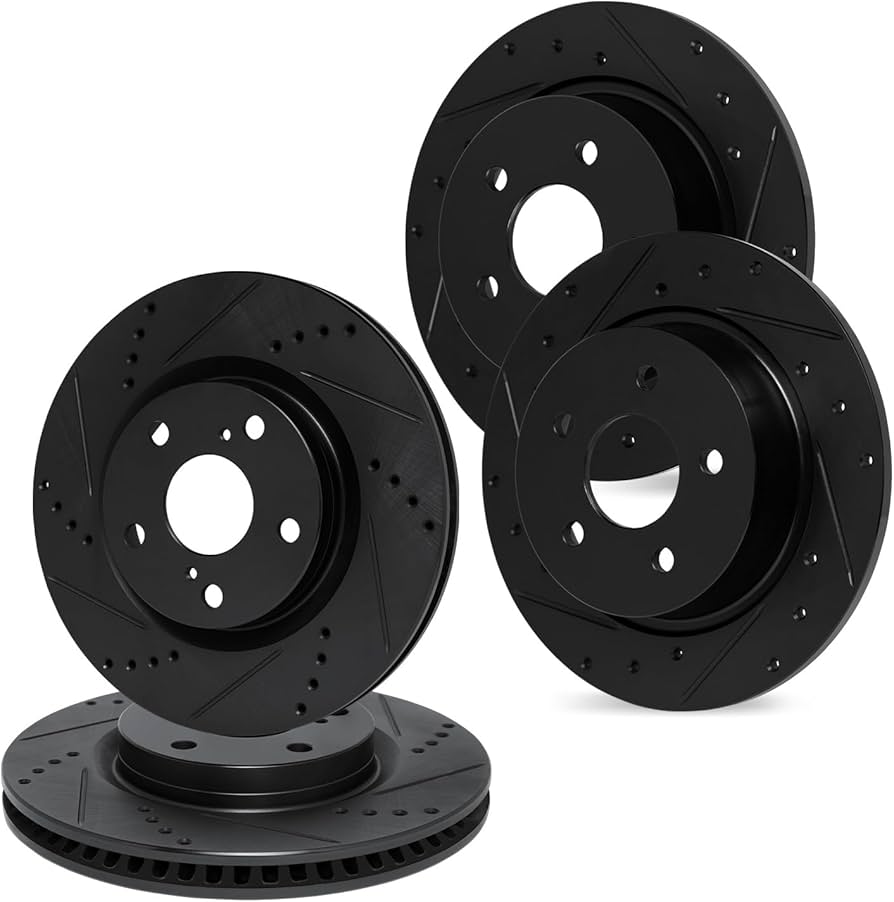 R1 Concepts Brake Rotor- D/S - Black Fits Audi 5000