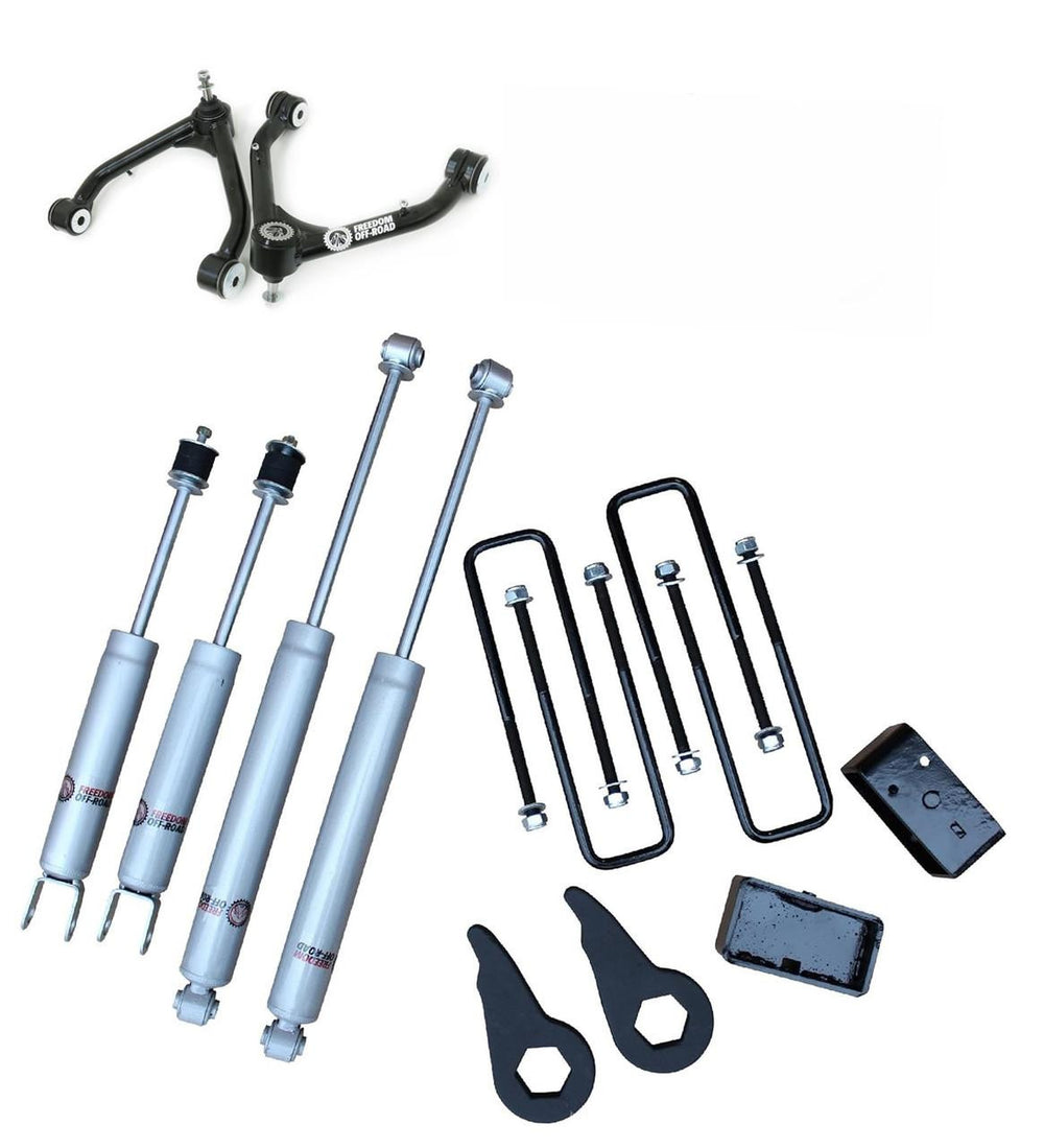 Front Upper Control Arms for 2-4 Inch Lift 02-06 Escalade ESV EXT Avalanche 1500 03-11 Express 1500 2500 99-06 Silverado Sierra 1500 00-06 Tahoe 03-13 Savana 1500 2500 Freedom Off-Road