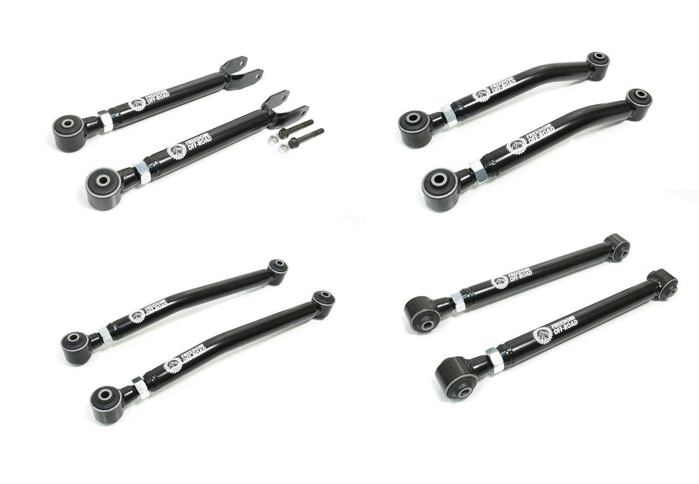 Adjustable Front Upper Lower and Rear Upper Lower Control Arms For 0-4.5 Inch Lift 07-18 Wrangler JK Freedom Off-Road