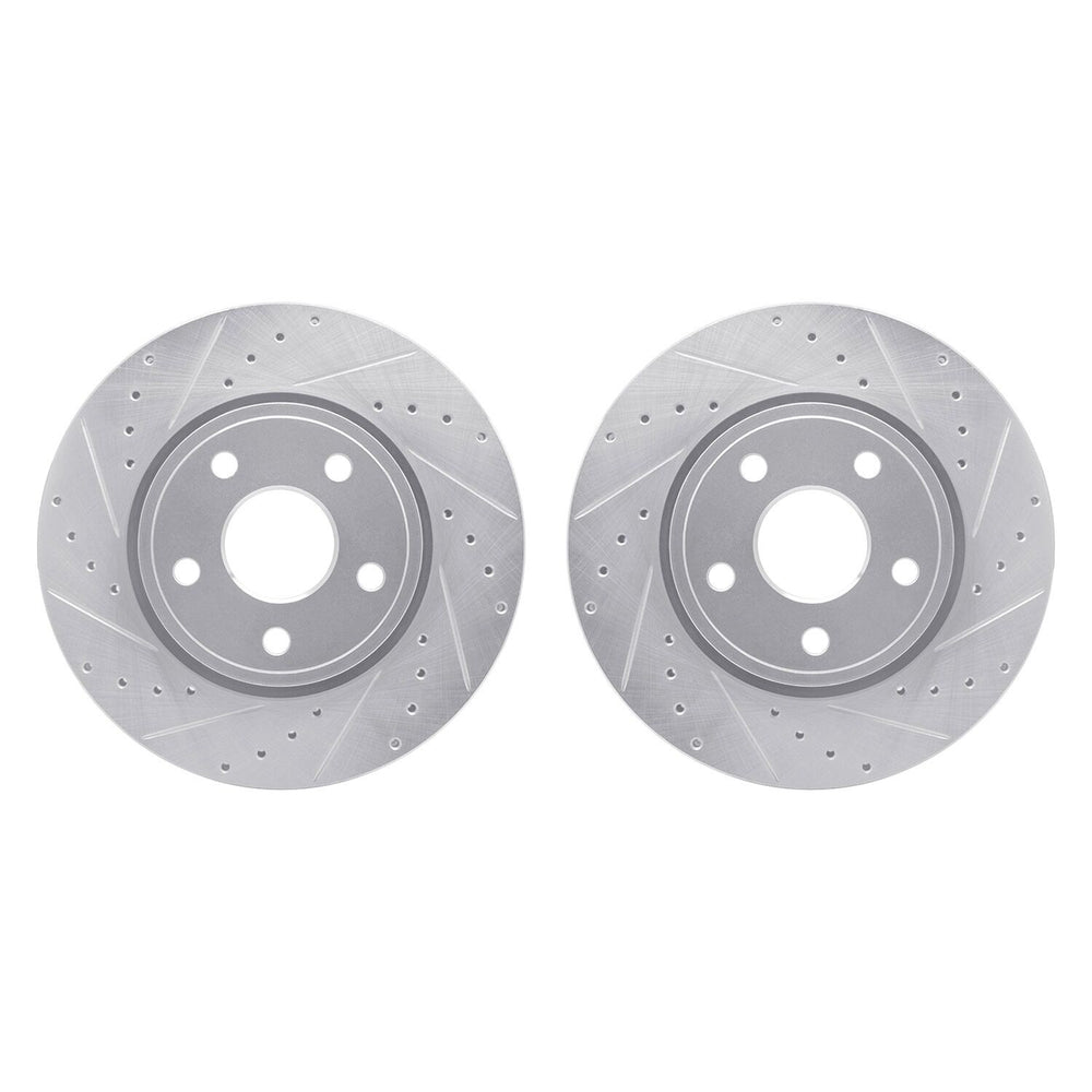R1 11-22 Dodge Durango Front Drilled & Slotted Silver Brake Rotor Set