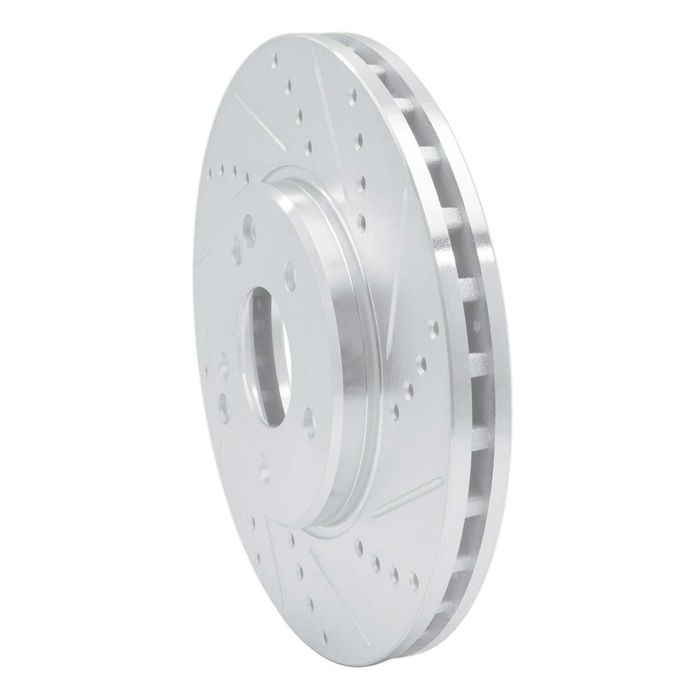 R1 Concepts Brake Rotor Drilled and Slotted Silver Fits Chrysler Crossfire