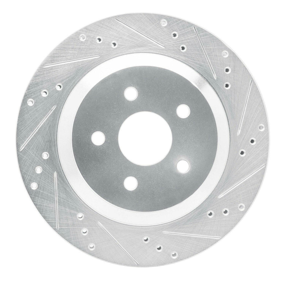 R1 04-07 Ford Freestar Rear Right Drilled & Slotted Black Brake Rotor