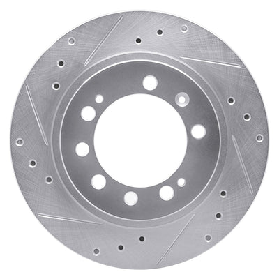 R1 Concepts Brake Rotor Drilled and Slotted Silver Fits Chrysler Conquest