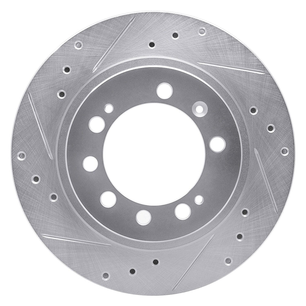 R1 Concepts Brake Rotor Drilled and Slotted Silver Fits Chrysler Conquest