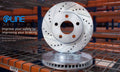 R1 Concepts Brake Rotor Drilled and Slotted Silver Fits Chrysler Conquest