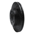 R1 15-20 Chevrolet Colorado Front Left Drilled & Slotted Black Brake Rotor
